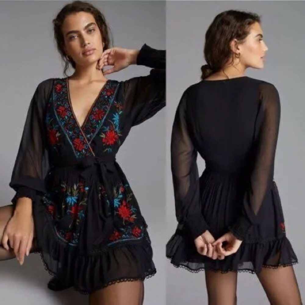 Not So Serious Anthropology Embroidered Dress